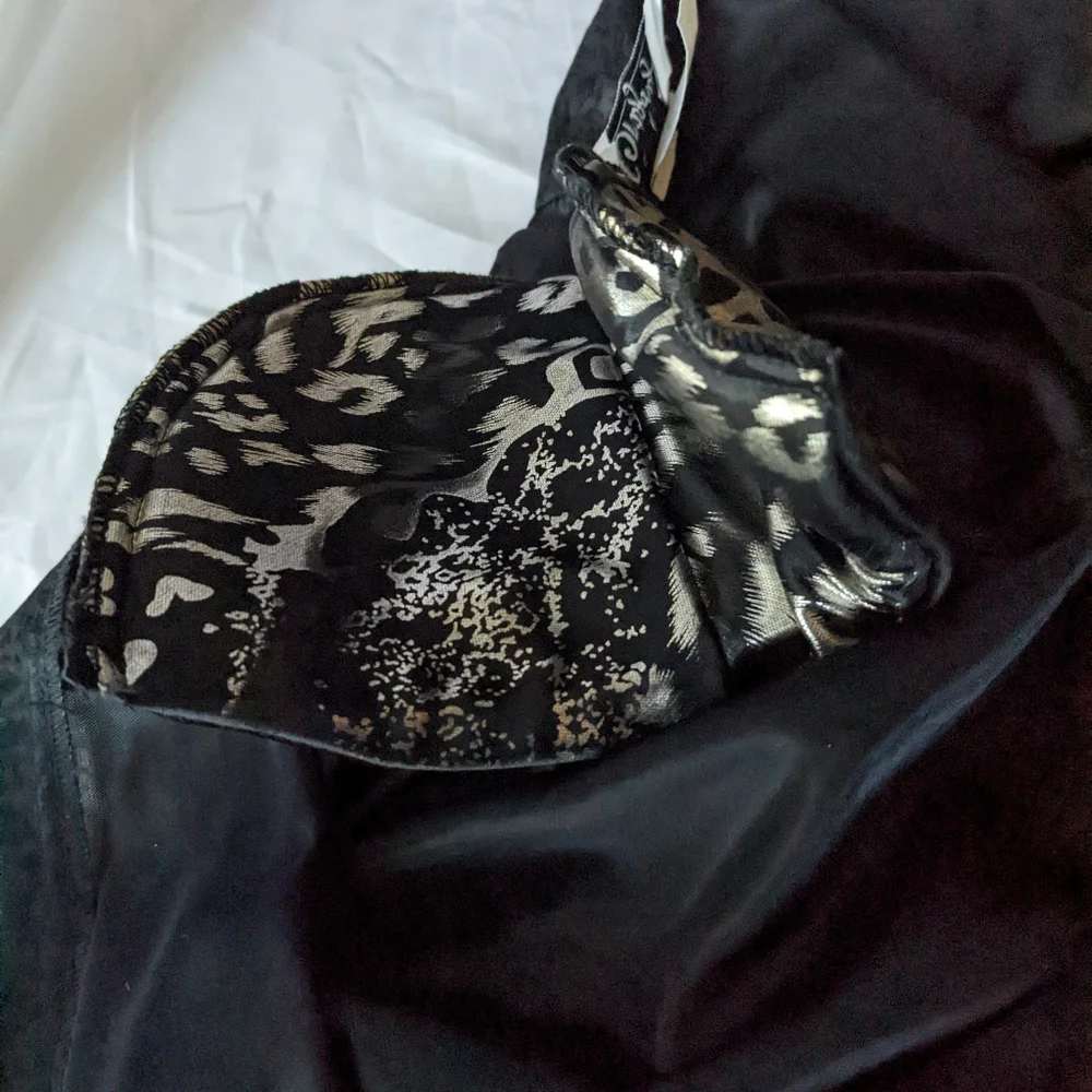 Vintage Lady Gregory Duster/Komono/Jacket Black & Animal Print Size 16W - Picture 4 of 7
